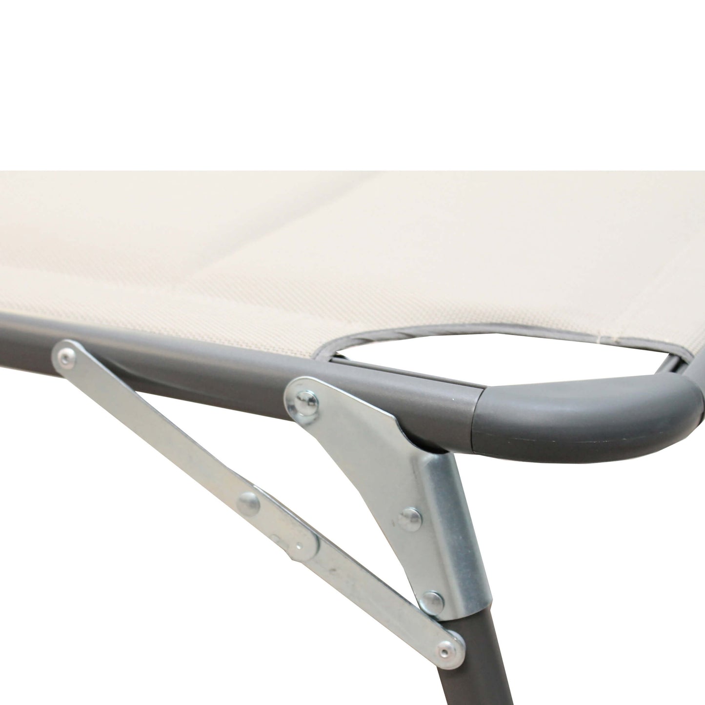 Strandliege XXL mit Sonnendach, 200 x 70 x 37 cm, beige, klappbar, gepolstert, bis 150 kg
