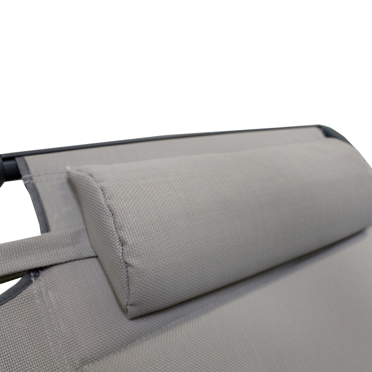 Strandliege XXL mit Sonnendach, 200 x 70 x 37 cm, beige, klappbar, gepolstert, bis 150 kg