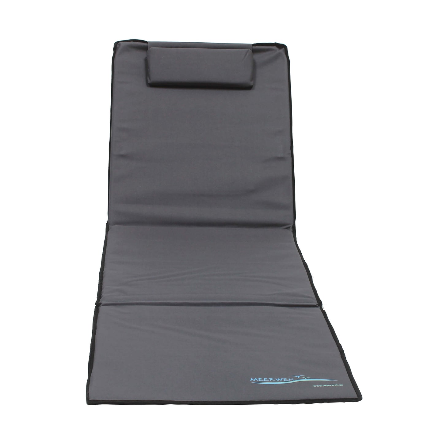 Strandmatte XXL, gepolstert, 200 x 60 cm, mit Rückenlehne, faltbar, anthrazit