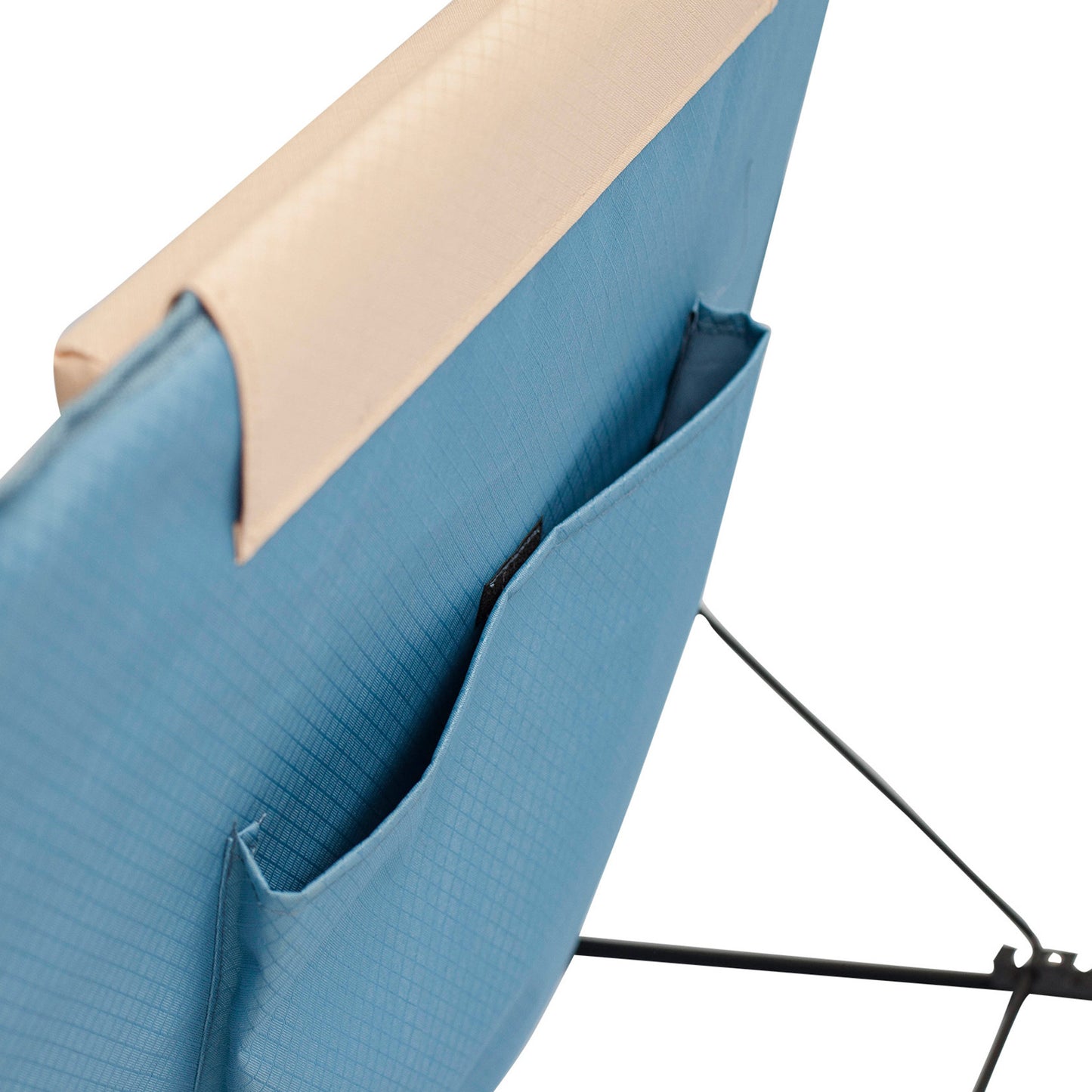 Strandmatte XXL, gepolstert, 200 x 60 cm, mit Rückenlehne, faltbar, blau beige