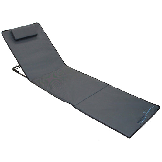 Strandmatte XXL, gepolstert, 200 x 60 cm, mit Rückenlehne, faltbar, anthrazit