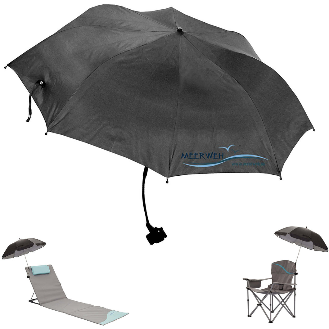 Sonnenschirm mit UV Schutz, ⌀ 100 cm, anthrazit, Befestigung per Klipp