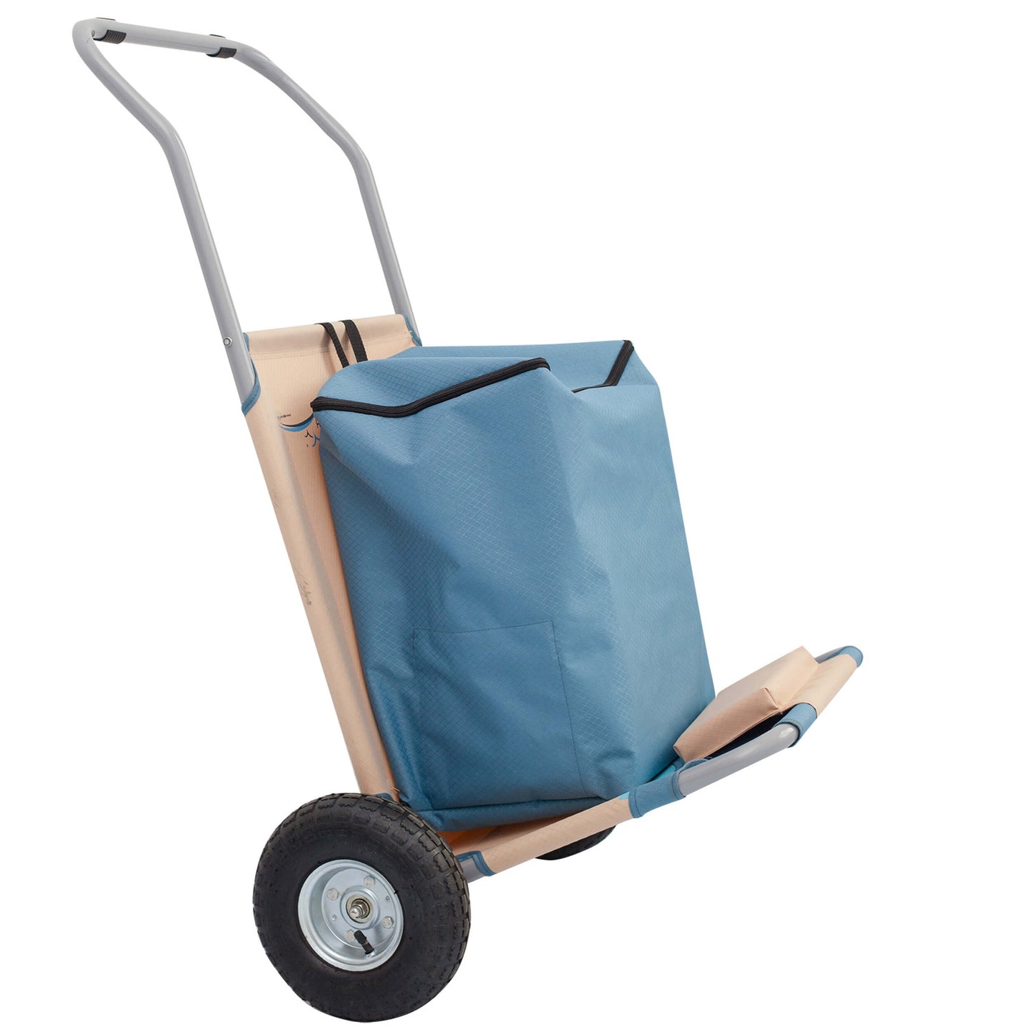 Strandwagen mit Sitz- und Liegefunktion, inklusive Tasche (Rucksack), in grün, grau oder blau