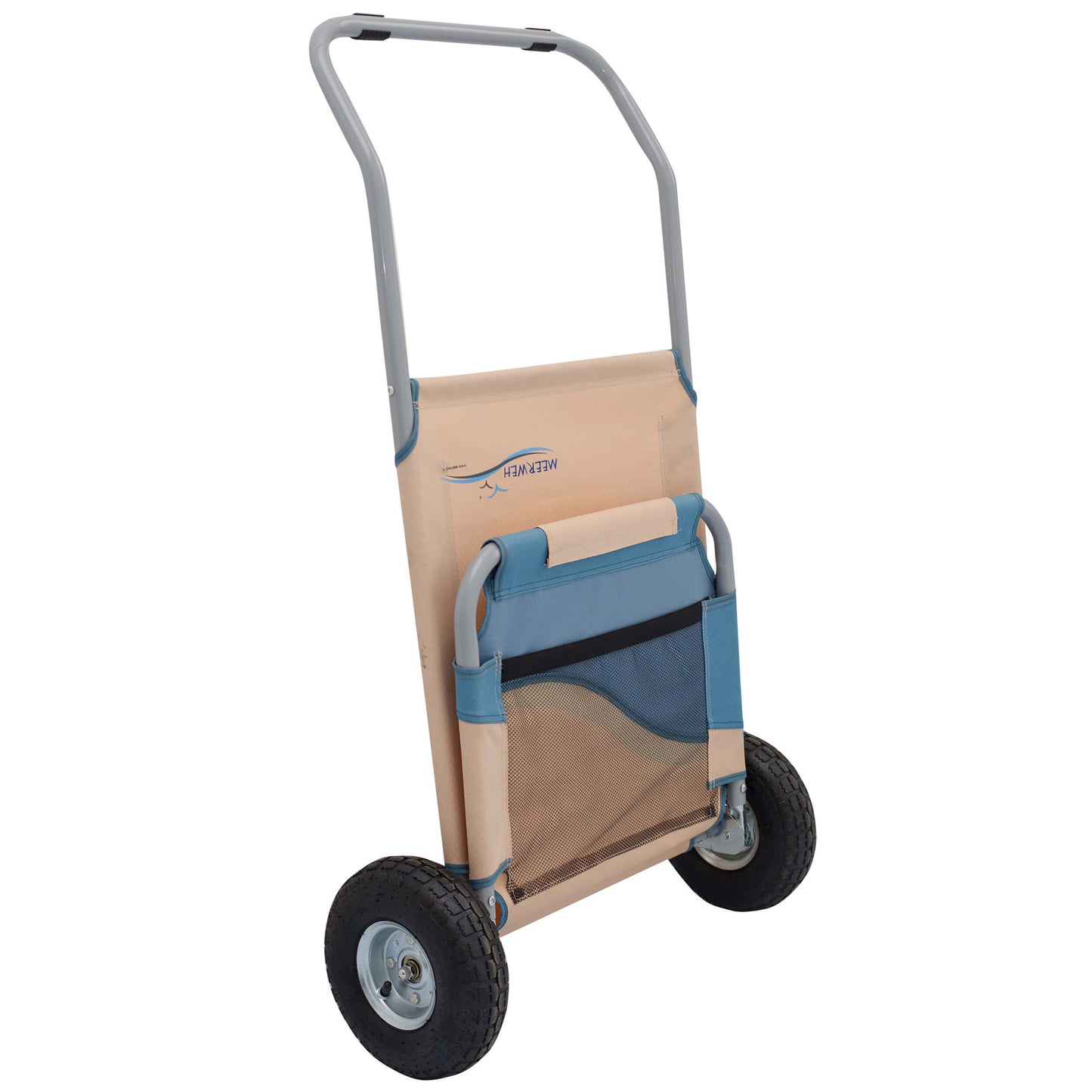 Strandwagen mit Sitz- und Liegefunktion, inklusive Tasche (Rucksack), in grün, grau oder blau