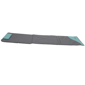Strandmatte XXL, gepolstert, 200 x 60 cm, mit Rückenlehne, faltbar, grau blau