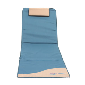 Strandmatte XXL, gepolstert, 200 x 60 cm, mit Rückenlehne, faltbar, blau beige