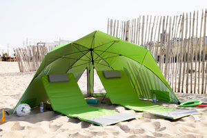 Strandschirm (Strandmuschel / Wind- und Sonnenschutz in einem) Ø 290 cm, UV Schutz 50